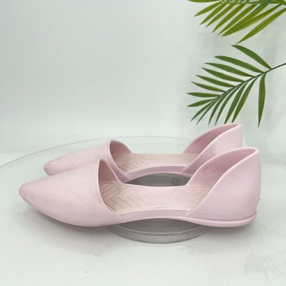Native Women's Audrey Flat Size 7 D'Orsay Slip On Shoe Pink Rubber Beach Pool - Picture 9 of 15